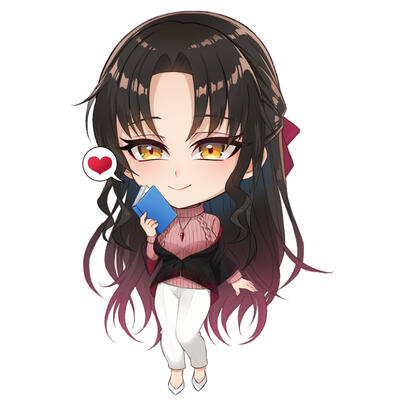 Chibi sample 03. Special for chibi and icon, canvas size is 2000x2000p (350dpi). Transparent background.